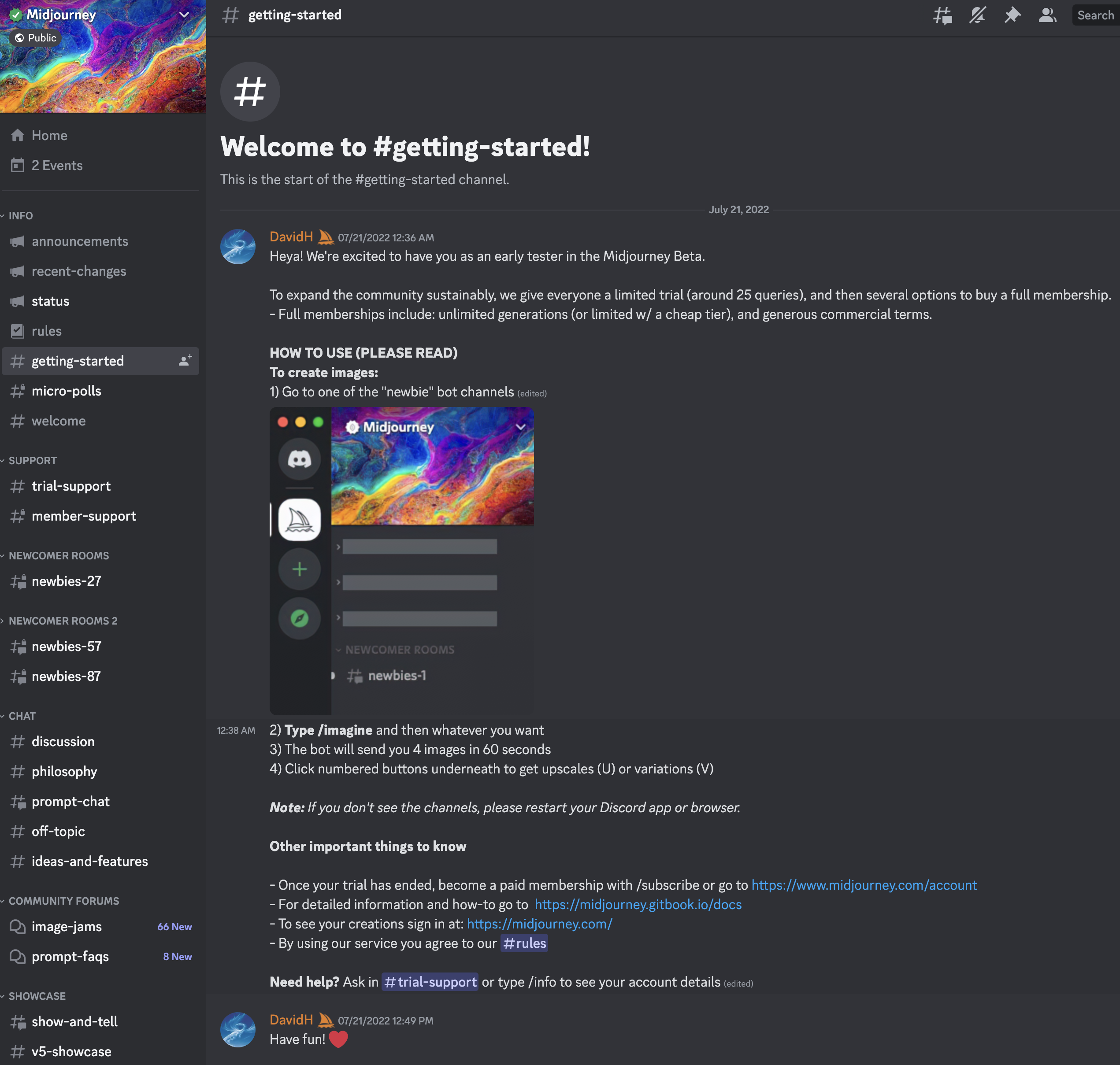 Getting started with Midjourney